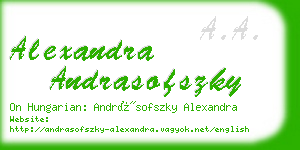 alexandra andrasofszky business card